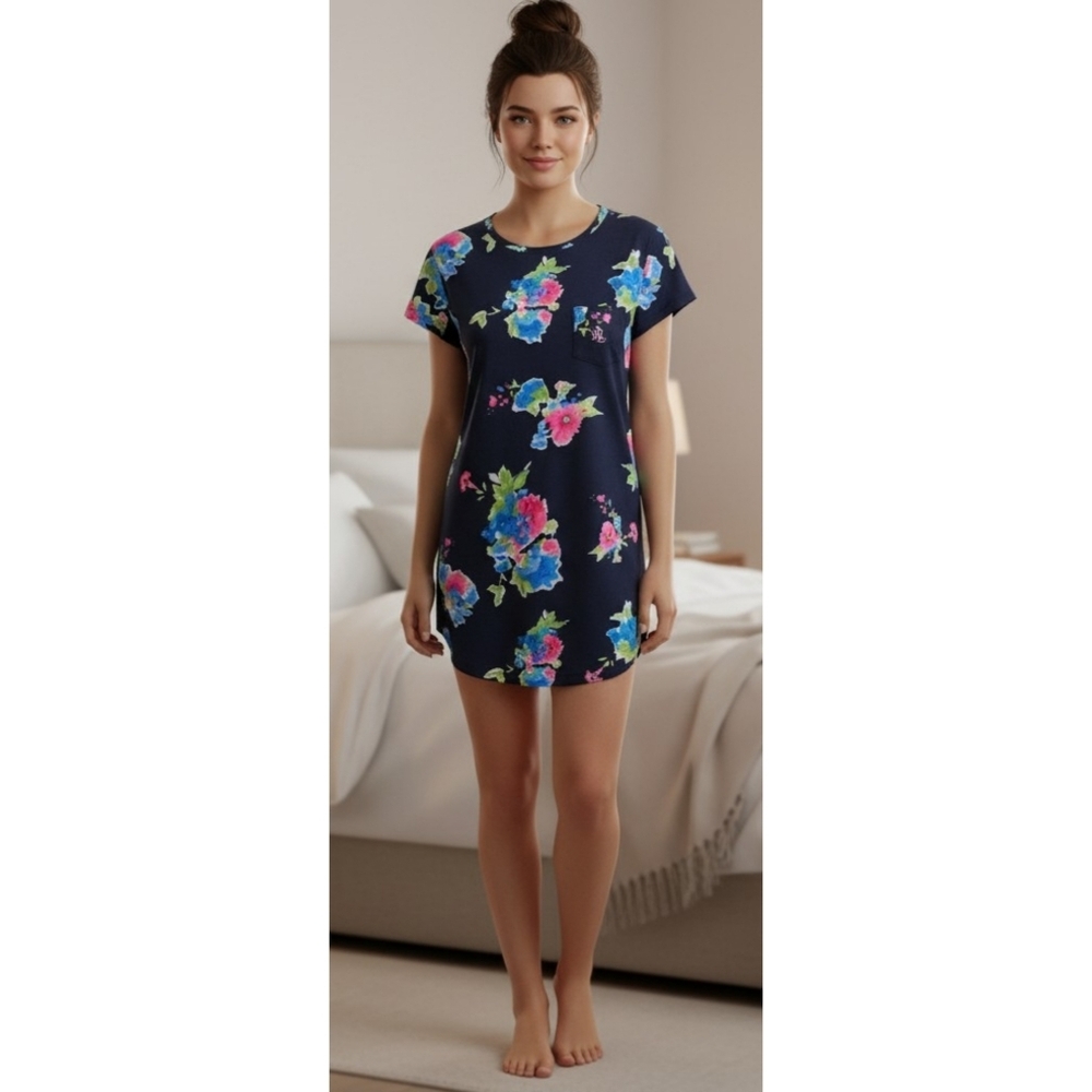 Lauren Ralph Lauren Navy Floral Sleep shirt Size M